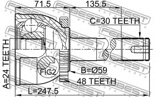ШРУС FEBEST 0110-015A48 - Фото 1