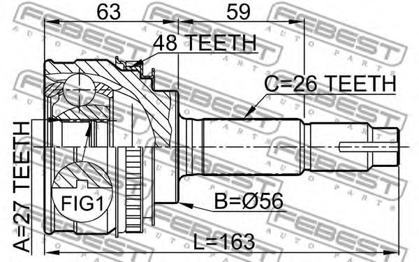 ШРУС FEBEST 0110-018A48 - Фото 1