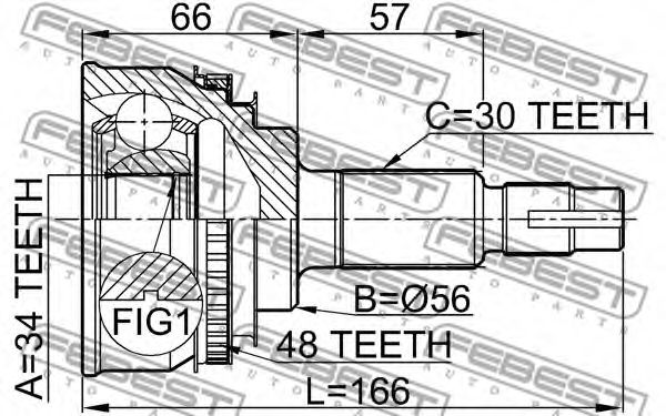 ШРУС FEBEST 0110-028A48 - Фото 1