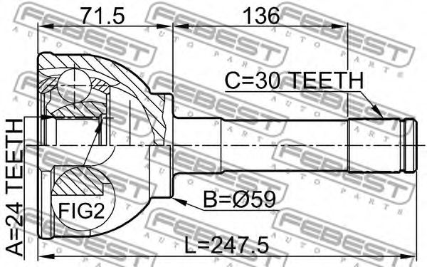 ШРУС FEBEST 0110-030 - Фото 1