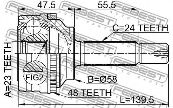 ШРКШ FEBEST 0110-035A48 - Фото 1
