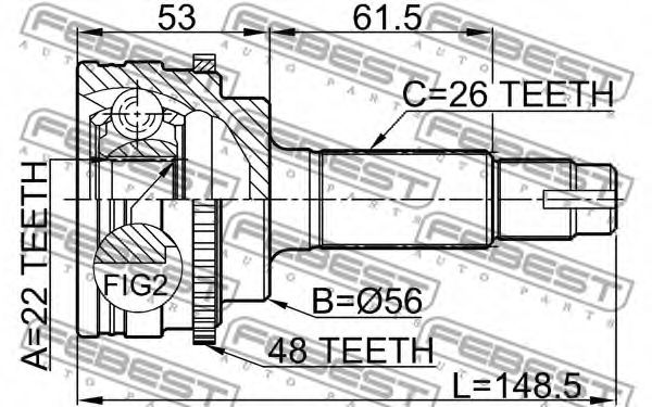 ШРУС FEBEST 0110-036A48 - Фото 1