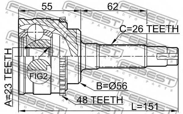 ШРУС FEBEST 0110-037A48 - Фото 1