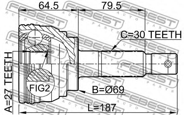 ШРУС FEBEST 0110-038 - Фото 1