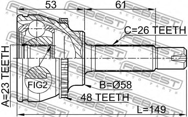 ШРУС FEBEST 0110-054A48 - Фото 1