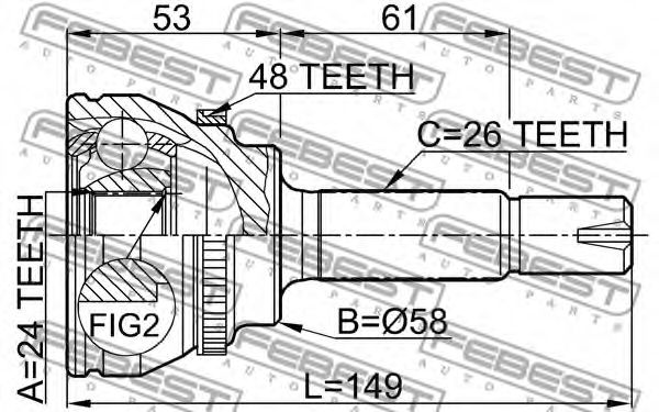 ШРУС FEBEST 0110-055A48 - Фото 1