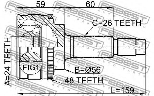 ШРУС FEBEST 0110-056A48 - Фото 1