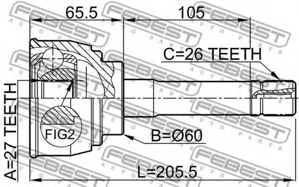 ШРУС FEBEST 0110-059 - Фото 1