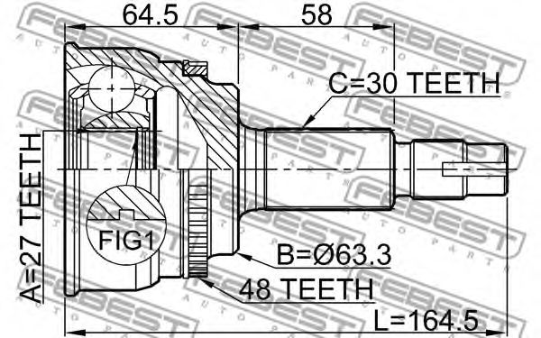 ШРУС FEBEST 0110-060A48 - Фото 1