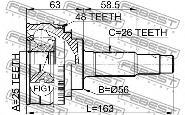 ШРУС FEBEST 0110-065A48 - Фото 1