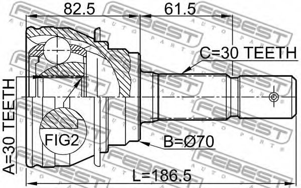 ШРУС FEBEST 0110-067 - Фото 1