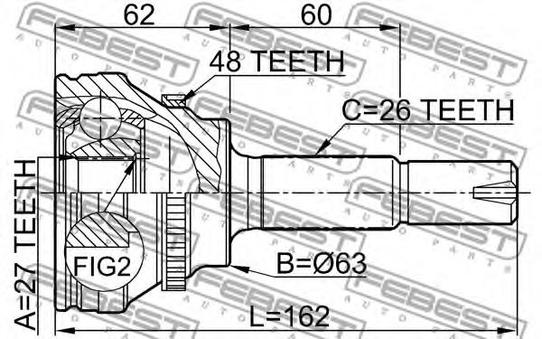 ШРУС FEBEST 0110-072A48 - Фото 1