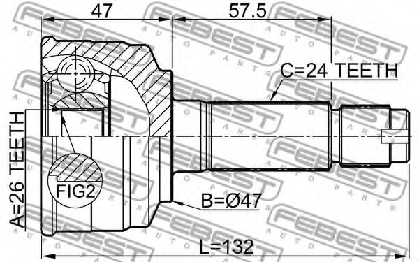 ШРУС FEBEST 0110-075 - Фото 1