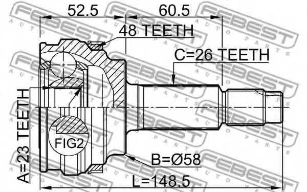 ШРУС FEBEST 0110-077A48 - Фото 1