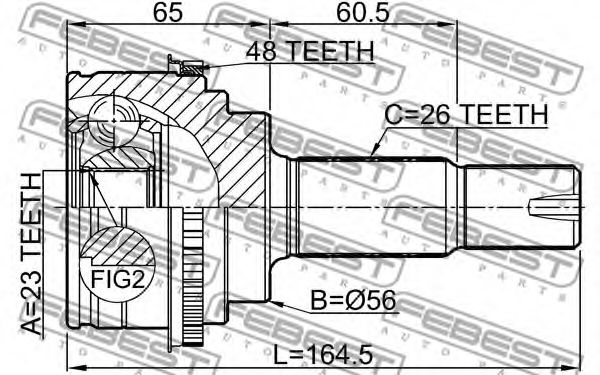 ШРУС FEBEST 0110-ACU35A48R - Фото 1