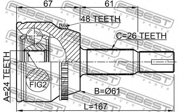 ШРУС FEBEST 0110-ACV30A48 - Фото 1