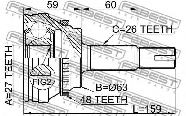 ШРУС FEBEST 0110-ACV40A48 - Фото 1