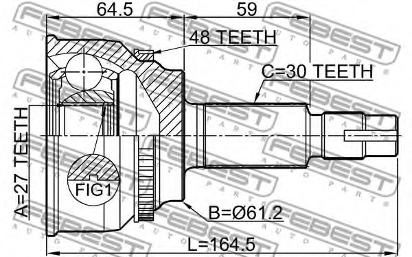 ШРУС FEBEST 0110-AVV50A48 - Фото 1