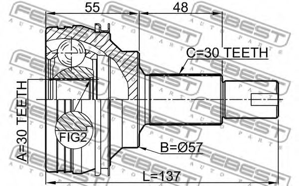 ШРУС FEBEST 0110-GRX125 - Фото 1