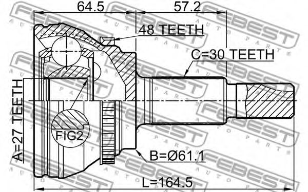 ШРУС FEBEST 0110-GSU45A48 - Фото 1