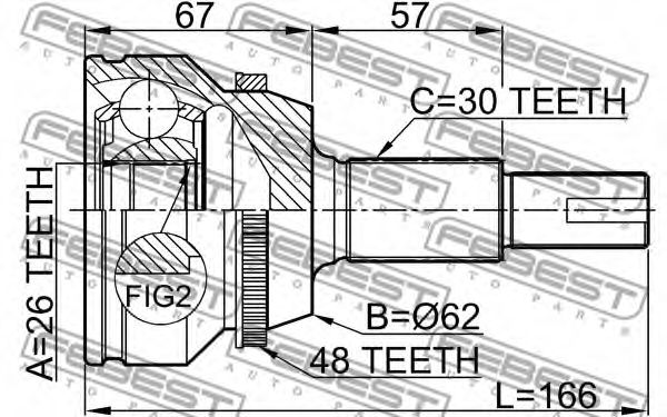 ШРУС FEBEST 0110-GSV40A48 - Фото 1