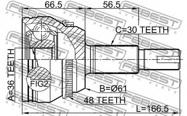 ШРУС FEBEST 0110-GSX30A48 - Фото 1