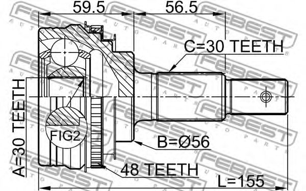 ШРУС FEBEST 0110-GX93A48 - Фото 1