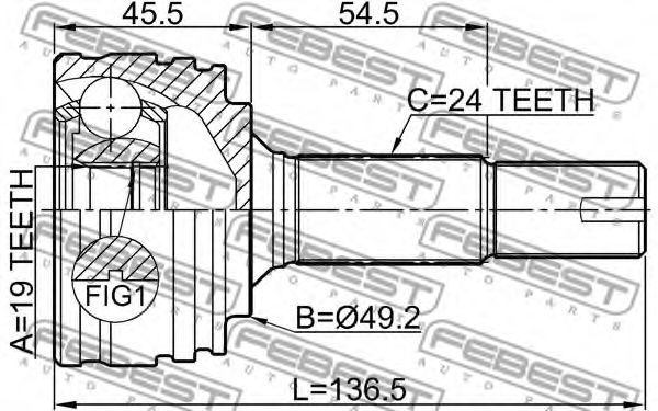 ШРКШ FEBEST 0110-KGB10 - Фото 1