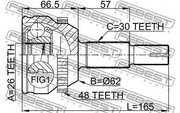 ШРУС FEBEST 0110-MCV30A48 - Фото 1