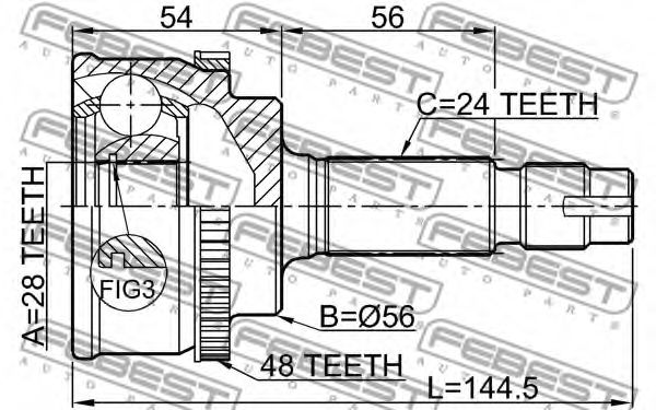 ШРУС FEBEST 0110-NLP10A48 - Фото 1