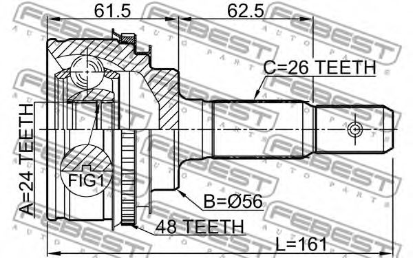 ШРУС FEBEST 0110-SXV20A48 - Фото 1