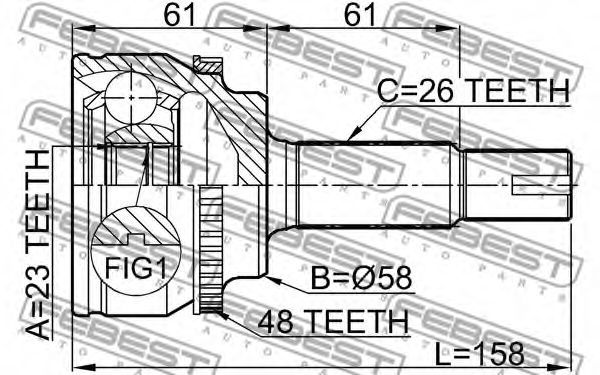 ШРУС FEBEST 0110-ZZE120A48 - Фото 1