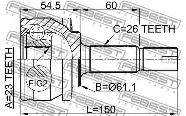 ШРУС FEBEST 0110-ZZE150 - Фото 1