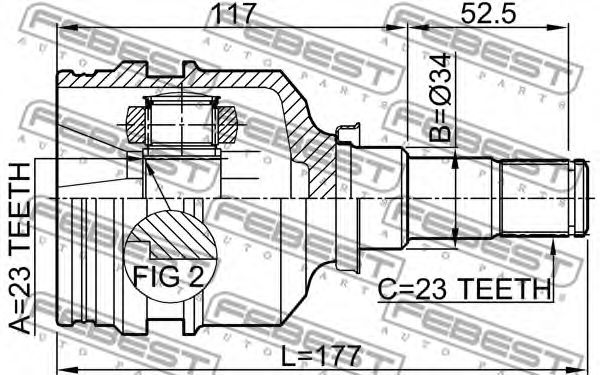 ШРУС FEBEST 0111-001 - Фото 1
