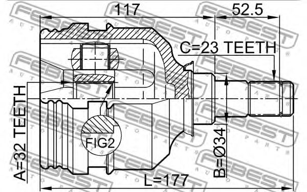 ШРУС FEBEST 0111-190UKP - Фото 1