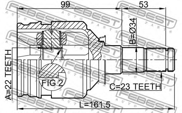 ШРУС FEBEST 0111-2NZFE - Фото 1