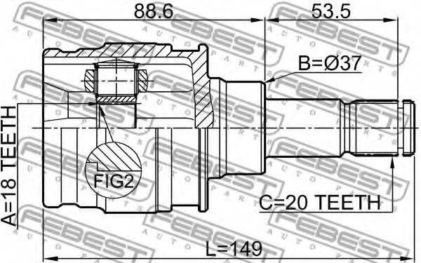 ШРУС FEBEST 0111-ACA33R - Фото 1