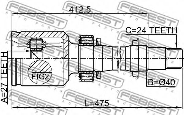 ШРУС FEBEST 0111-ACA38RH - Фото 1