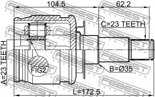 ШРУС FEBEST 0111-ACU35R - Фото 1