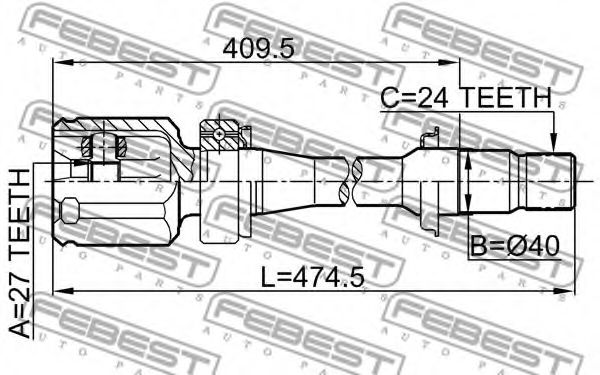 ШРУС FEBEST 0111-ACV30RH - Фото 1
