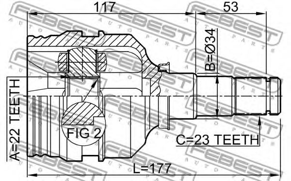 ШРУС FEBEST 0111-AV220 - Фото 1