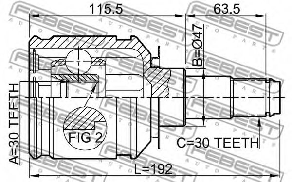 ШРУС FEBEST 0111-GRJ120 - Фото 1