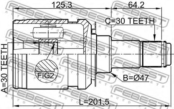 ШРУС FEBEST 0111-GRJ150 - Фото 1