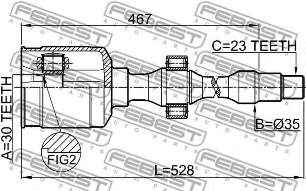 ШРУС FEBEST 0111-GRX125RH - Фото 1