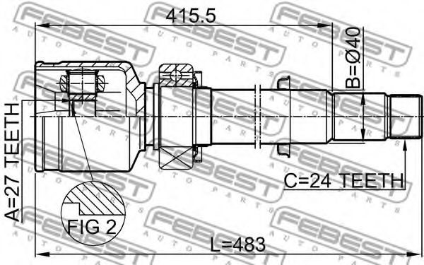 ШРУС FEBEST 0111-GSV40RH - Фото 1