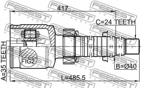 ШРУС FEBEST 0111-GSX30RH - Фото 1