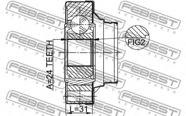 ШРУС FEBEST 0111-JZX110R - Фото 1