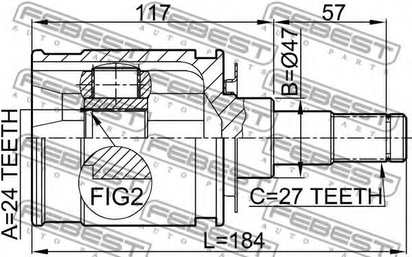 ШРУС FEBEST 0111-KDJ95 - Фото 1