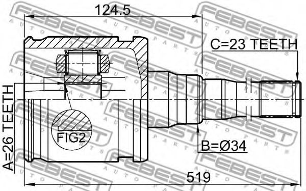 ШРУС FEBEST 0111-MCX20RH - Фото 1