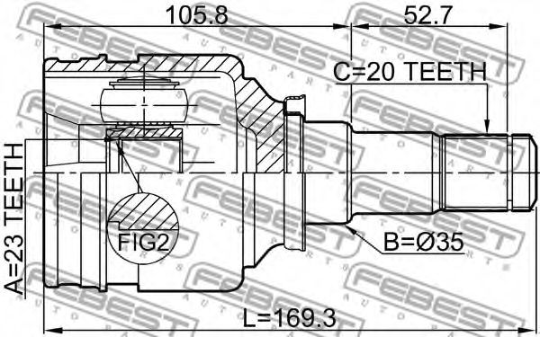 ШРУС FEBEST 0111-NHW20RH - Фото 1